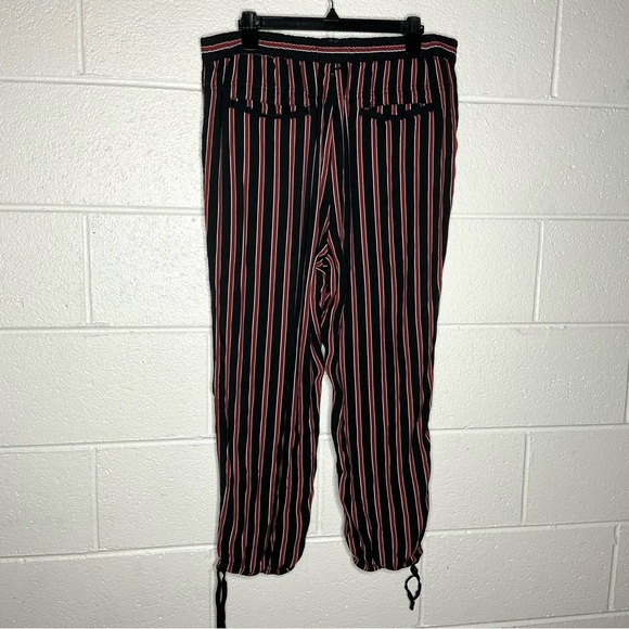 < Anthropologie Silky Striped Jogger Pants Size Large > - Picture 7 of 7